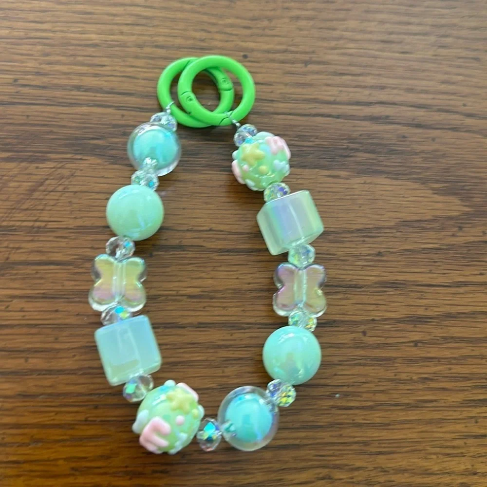 Beaded charm keychain